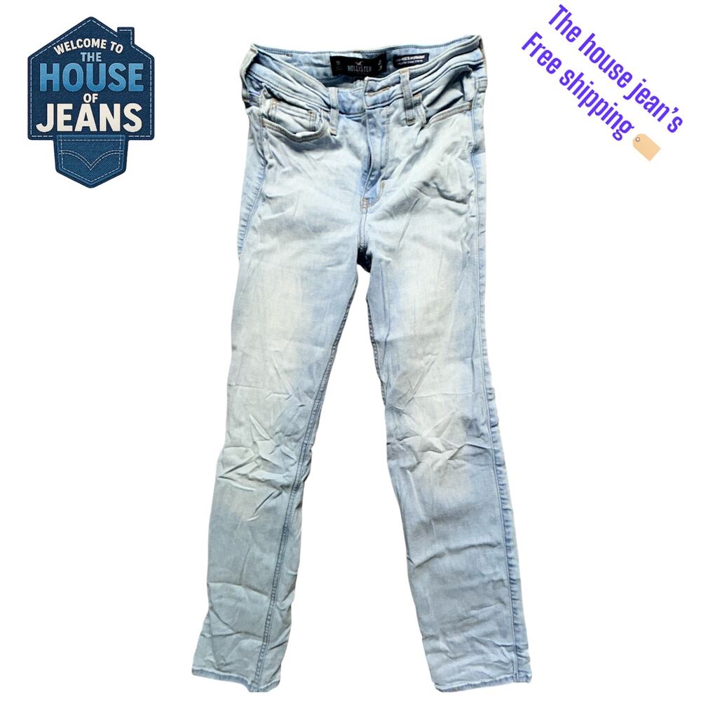 Hollister High Rise Slim Straight Jeans W25 L26 – Light Wash Classic Stretch